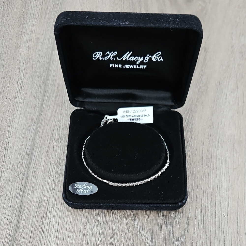 Macys Silver And Diamond Bracelet